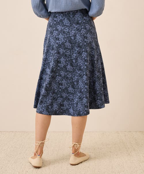 Pact Fit & Flare Midi Skirt In Blue