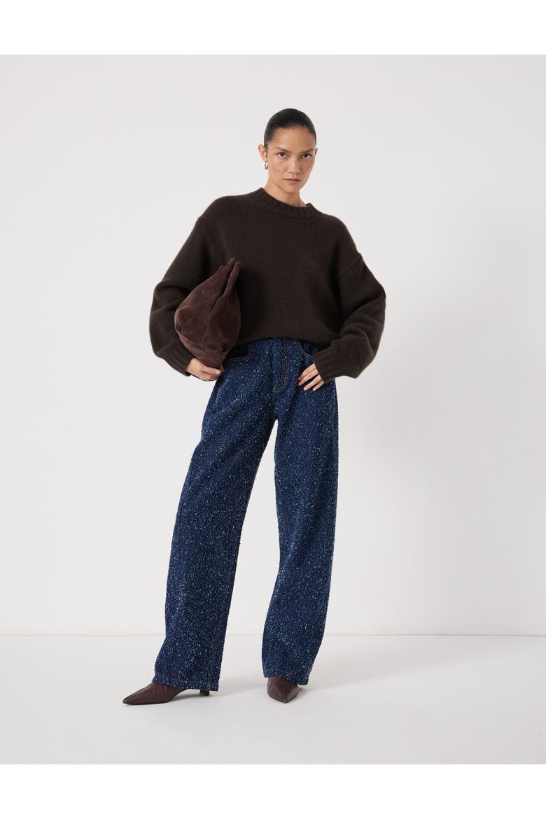 Saskia Textured Straight Leg Jeans, Alternate, color, Rinse Wash