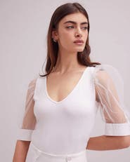 Anne Fontaine Aerial V-Neck Top