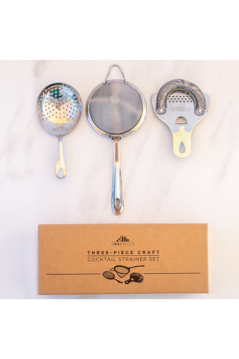 3-Piece Cocktail Strainer Set, Alternate, color, Stainless Steel