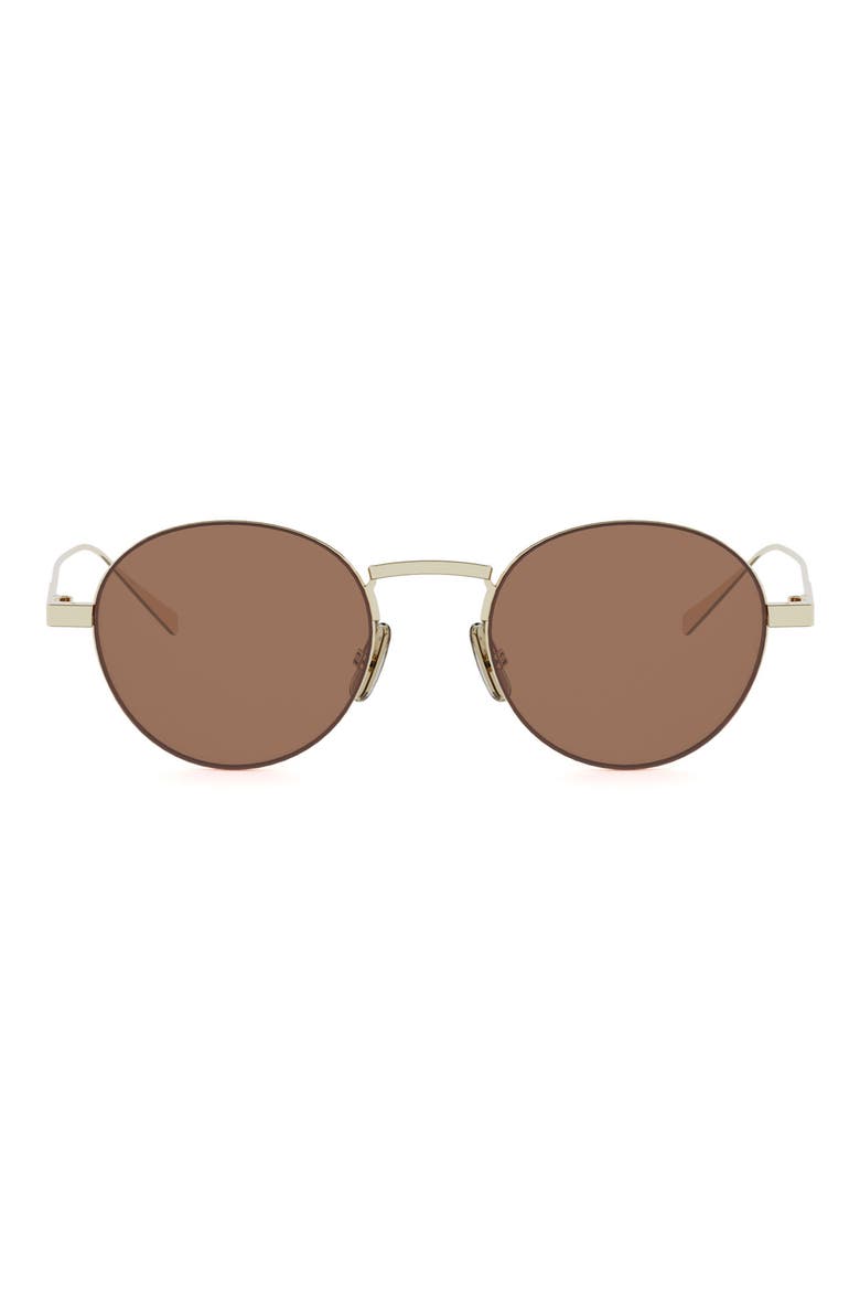 49mm Small Round Sunglasses, Main, color, GOLD / BROWN