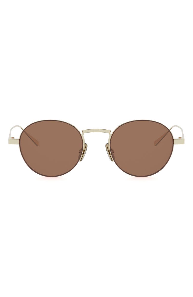 CELINE 49mm Small Round Sunglasses, Main, color, Gold / Brown