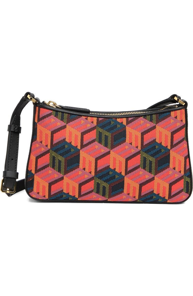 MCM Cubic Logo Jacquard Shoulder Mini Bag, Main, color,
