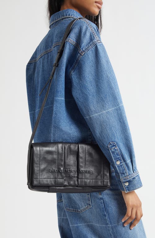 Alexander Wang Medium Pack Flap Leather Crossbody Bag In Black