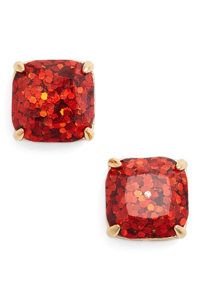 glitter stud earrings, Main, color, GARNET GLITTER
