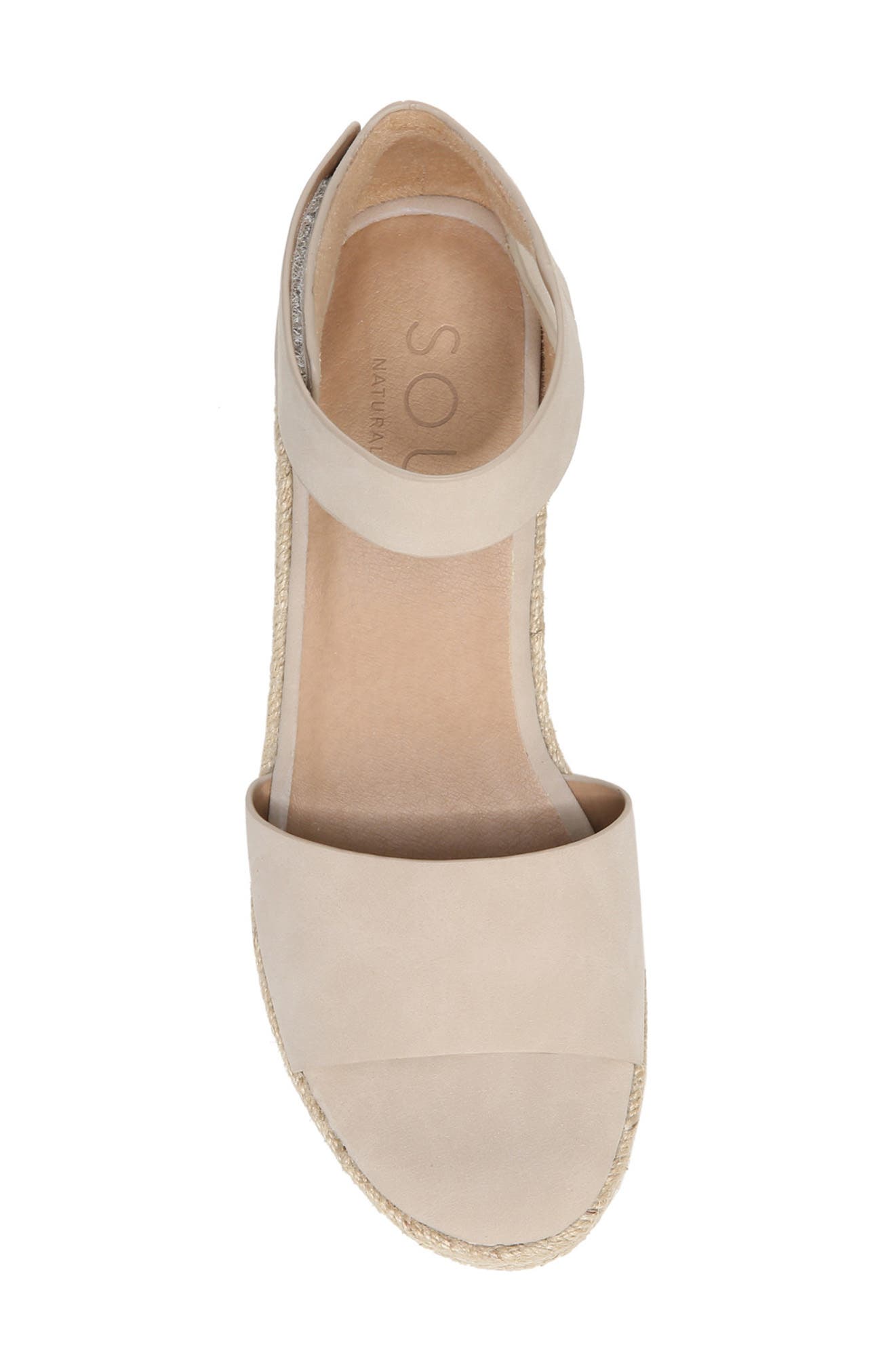 Oakley Ankle Strap Espadrille Wedge Sandal, Alternate, color, PORCELAIN