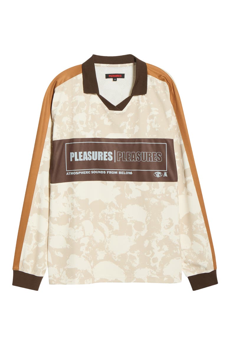 Despair Skull Print Johnny Collar Shirt, Alternate, color, ECRU