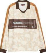 PLEASURES Despair Skull Print Johnny Collar Shirt