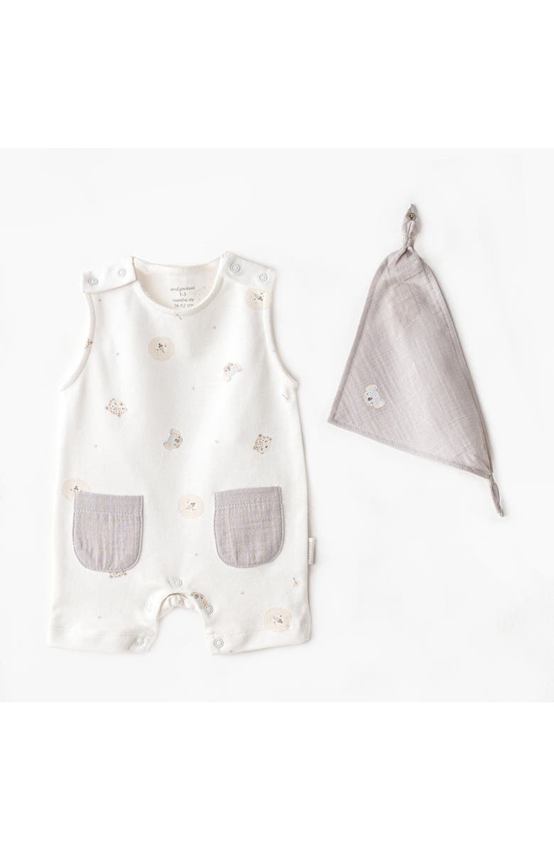 Andy Wawa Romper & Bib Set, Main, color, 