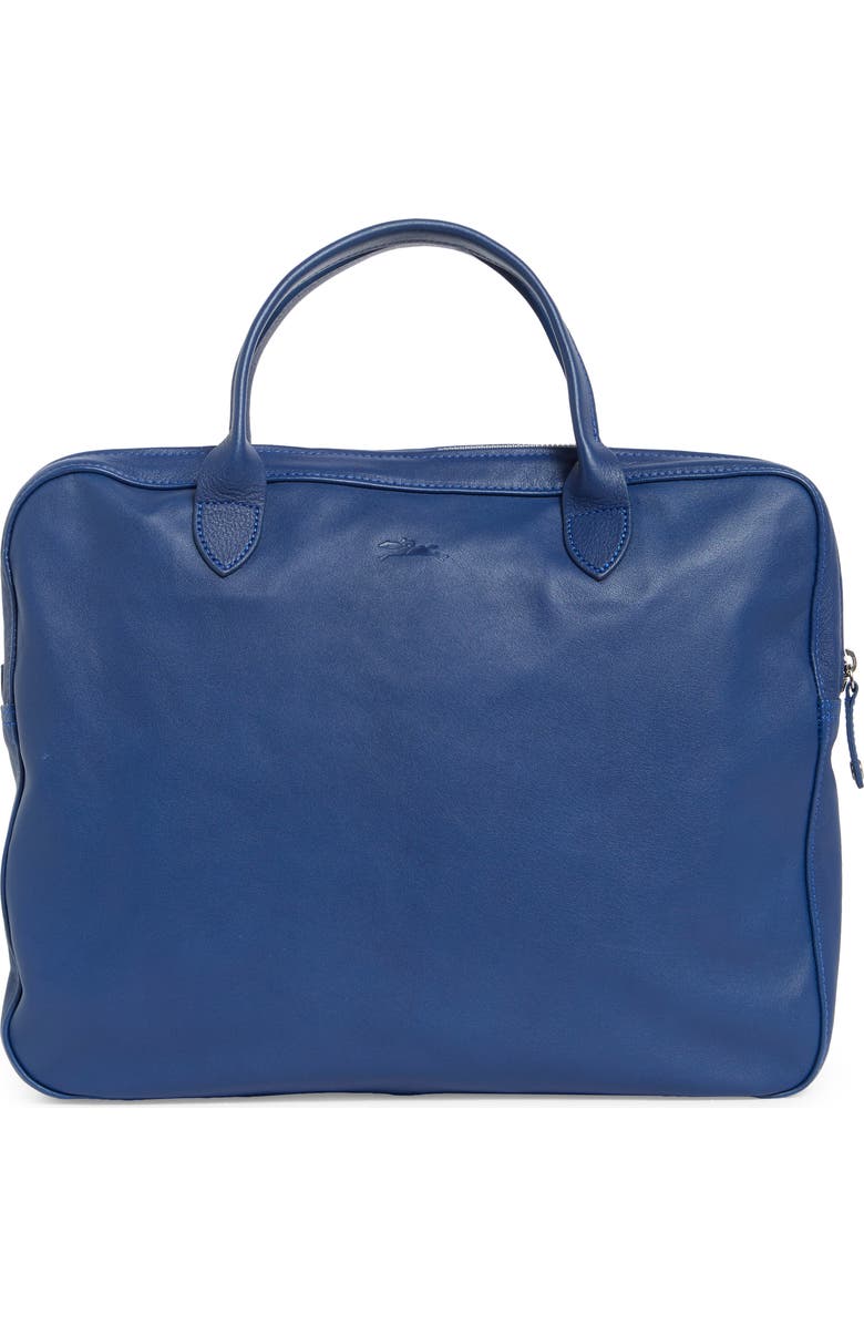 Longchamp Parisis Leather Top Handle Briefcase, Alternate, color, Blue
