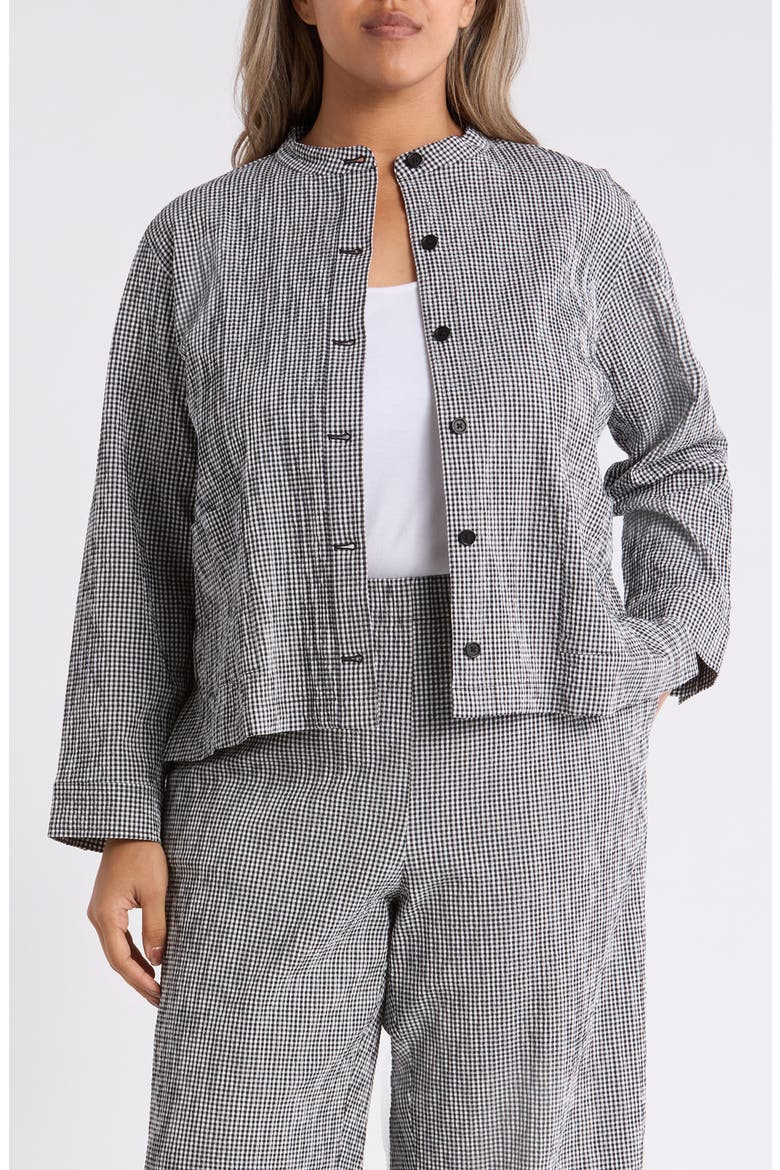 Check Print Jacket, Main, color, BLACK/ WHITE