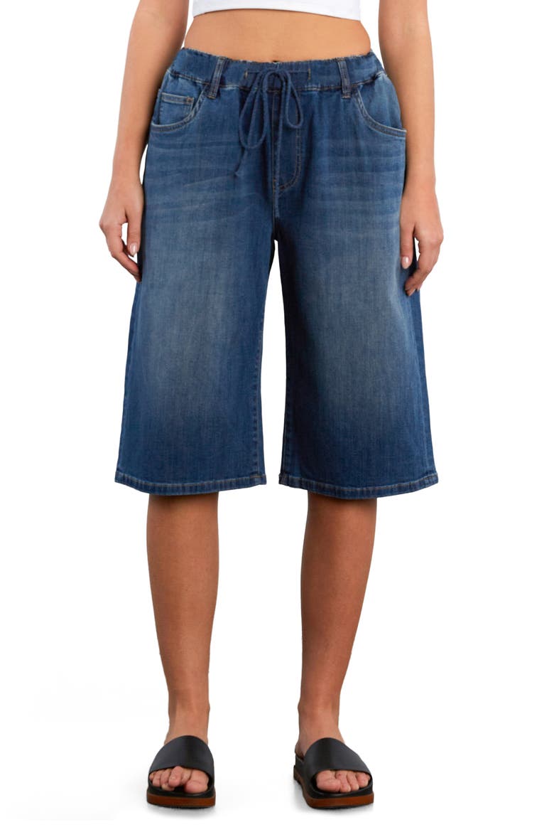 Hob Drawstring Denim Shorts, Main, color, ACE BLUE