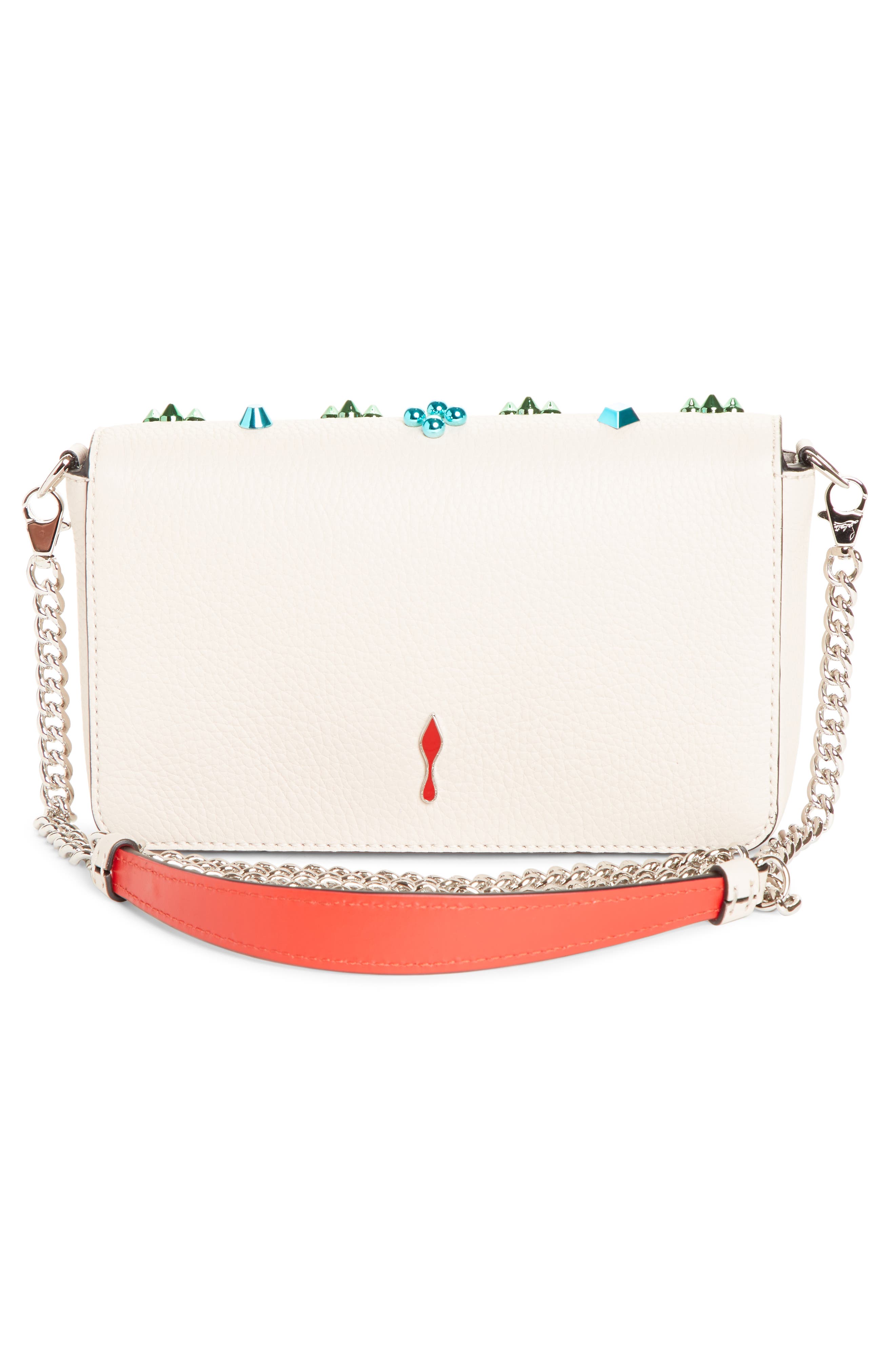 Zoompouch Loubinthe Calfskin Clutch, Alternate, color, IVORY/ MIX METAL