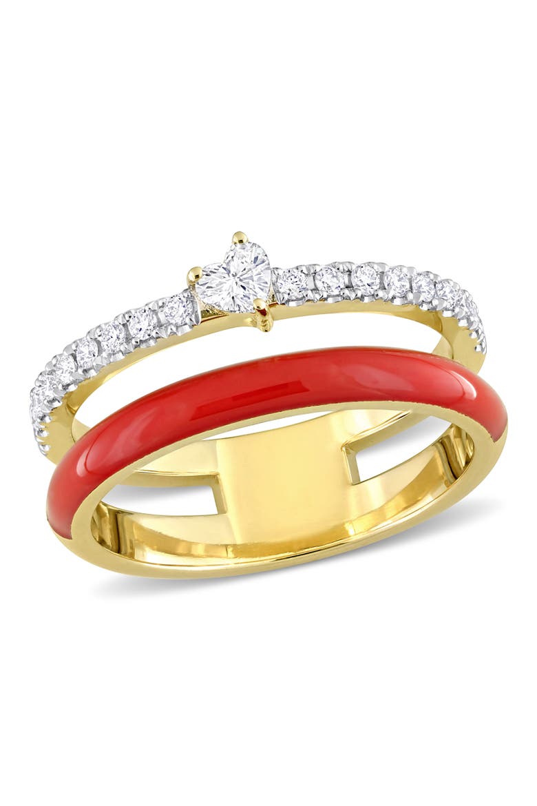 1/3 CTW Diamond & Red Enamel Heart Ring 14k, Main, color, Red Enamel