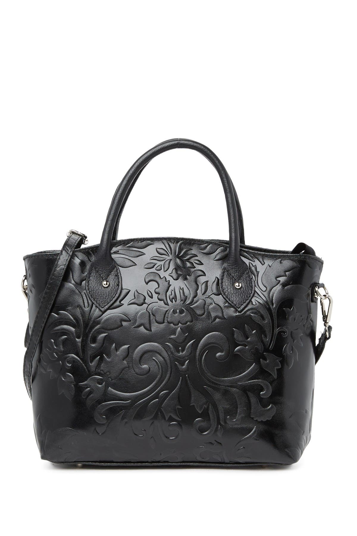 RENATA CORSI Embossed Leather Shoulder Bag, Main, color, 