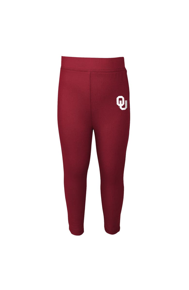 Outerstuff Toddler Heather Gray/Crimson Oklahoma Sooners Forever Love Team T-Shirt & Leggings Set, Alternate, color, Heather Gray