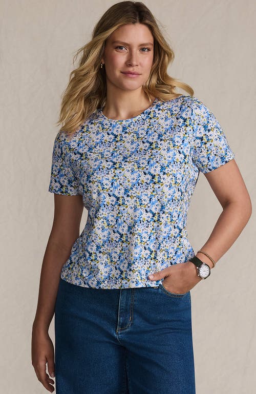 Lands' End Relaxed Supima Cotton Crew Neck T-shirt In Blue