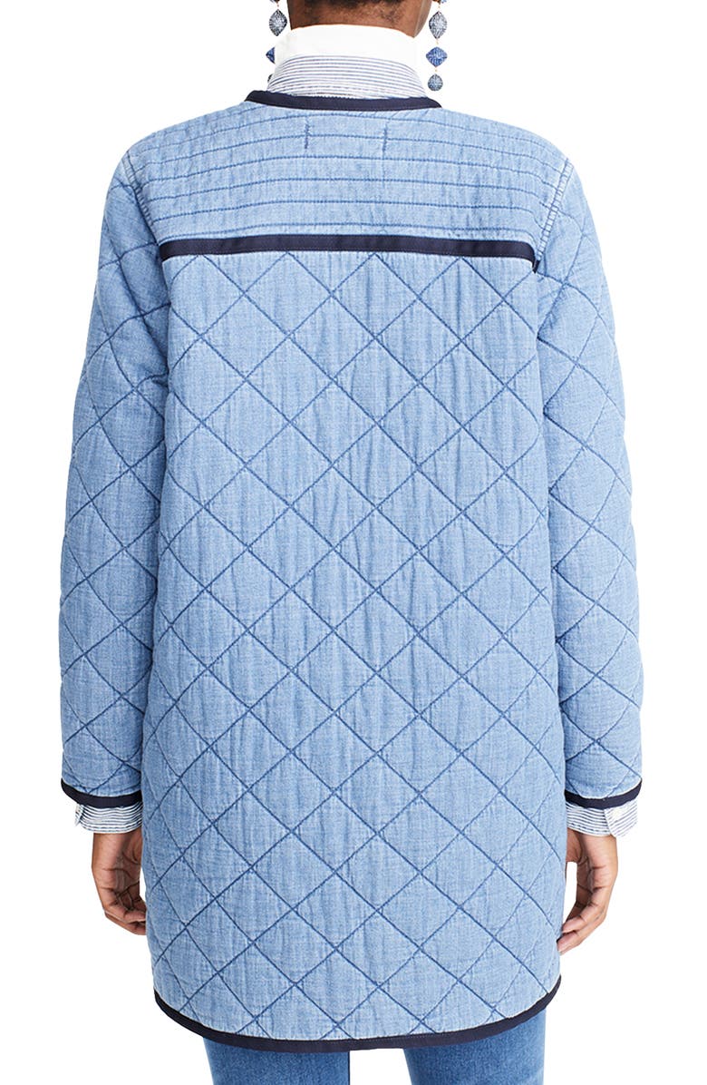 J.Crew Quilted Denim Coat, Alternate, color,
