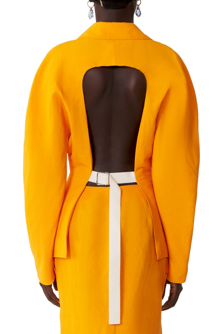 Paper And Viscose Open-Back Jacket, Alternate, color, Mandarin