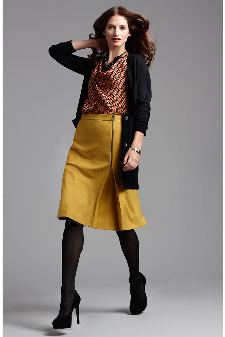 'Seta' V-Neck Cardigan, Alternate, color, BLACK