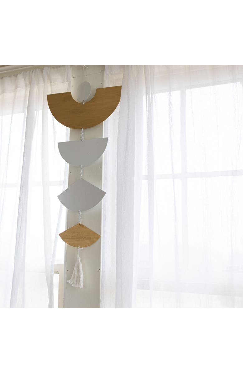 Foreside Home and Garden Geo Fan Shapes Wall Hanging Metal & Rope, Alternate, color, Brown
