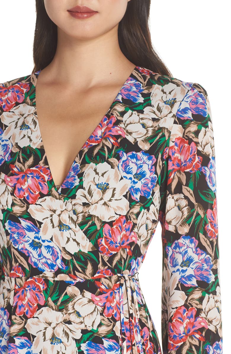 WAYF Lila Long Sleeve Wrap Gown, Alternate, color,