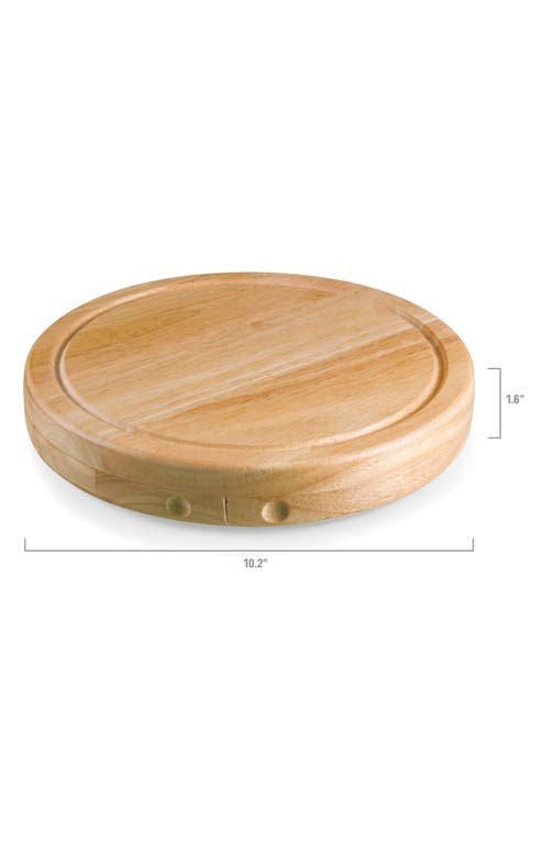 Picnic Time X Disney® Mickey & Minnie Mouse Swivel Cheese Board & Tools Set In Brown