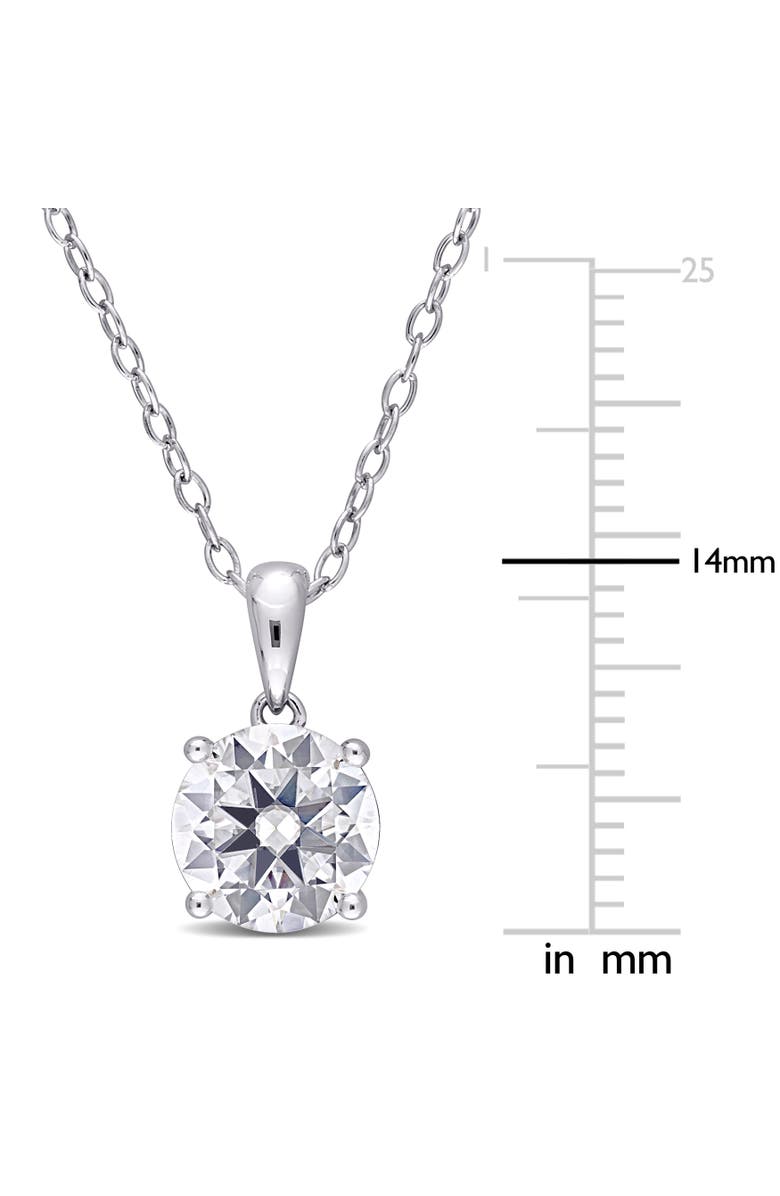 Julianna B. Moissanite Solitaire Pendant Necklace, Alternate, color, Sterling Silver