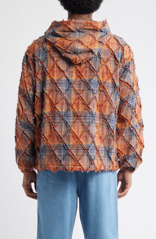 Pleasures Mystic Flannel Poncho Hoodie In Orange