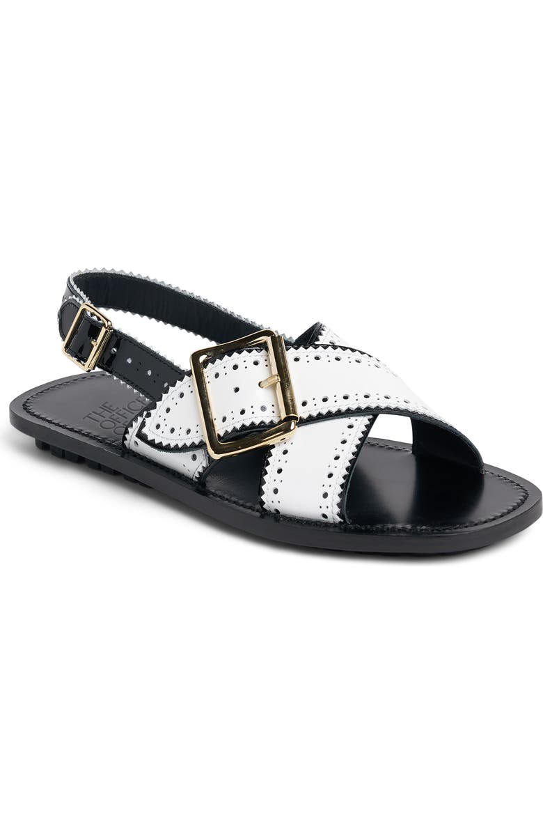 THE OFFICE OF US Ms. Camille Leather Sandal, Main, color, Black/ White