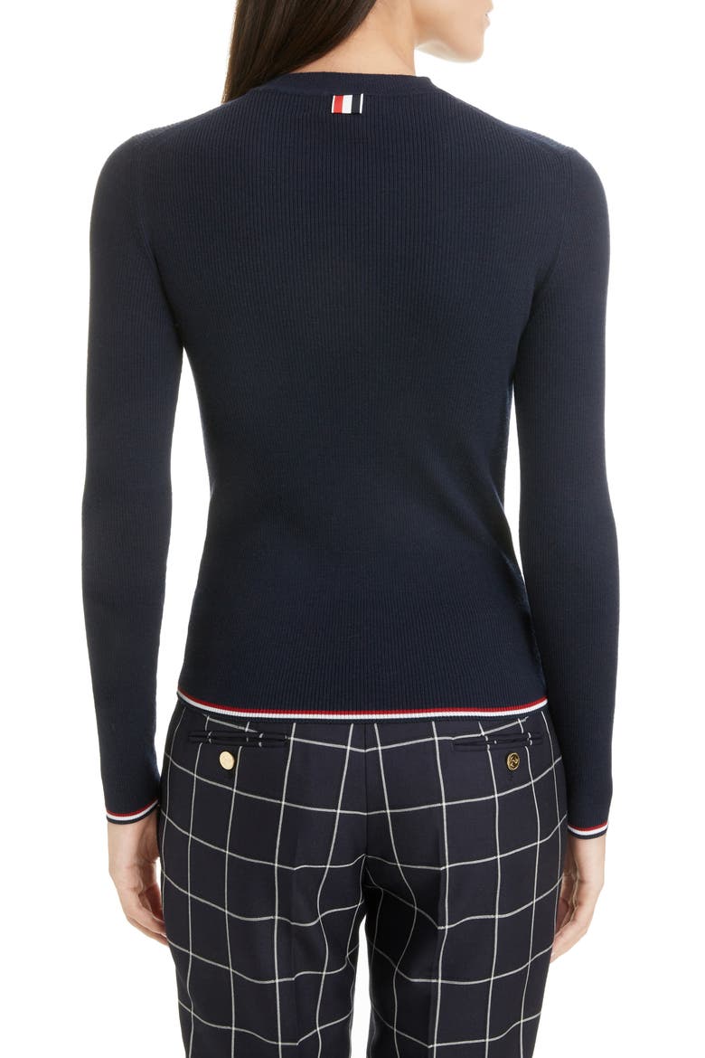 Rib Wool Blend Sweater, Alternate, color, NAVY