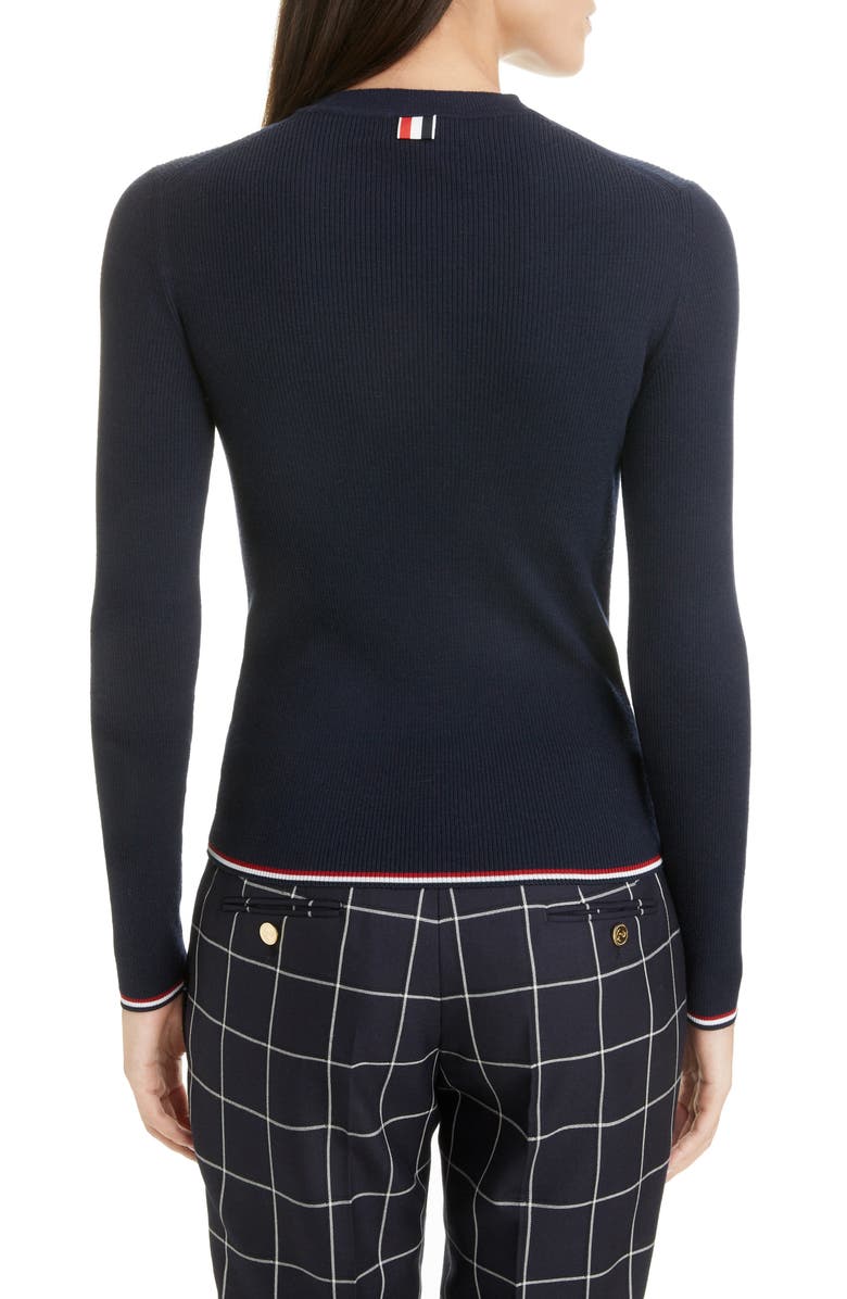 Thom Browne Rib Wool Blend Sweater, Alternate, color,