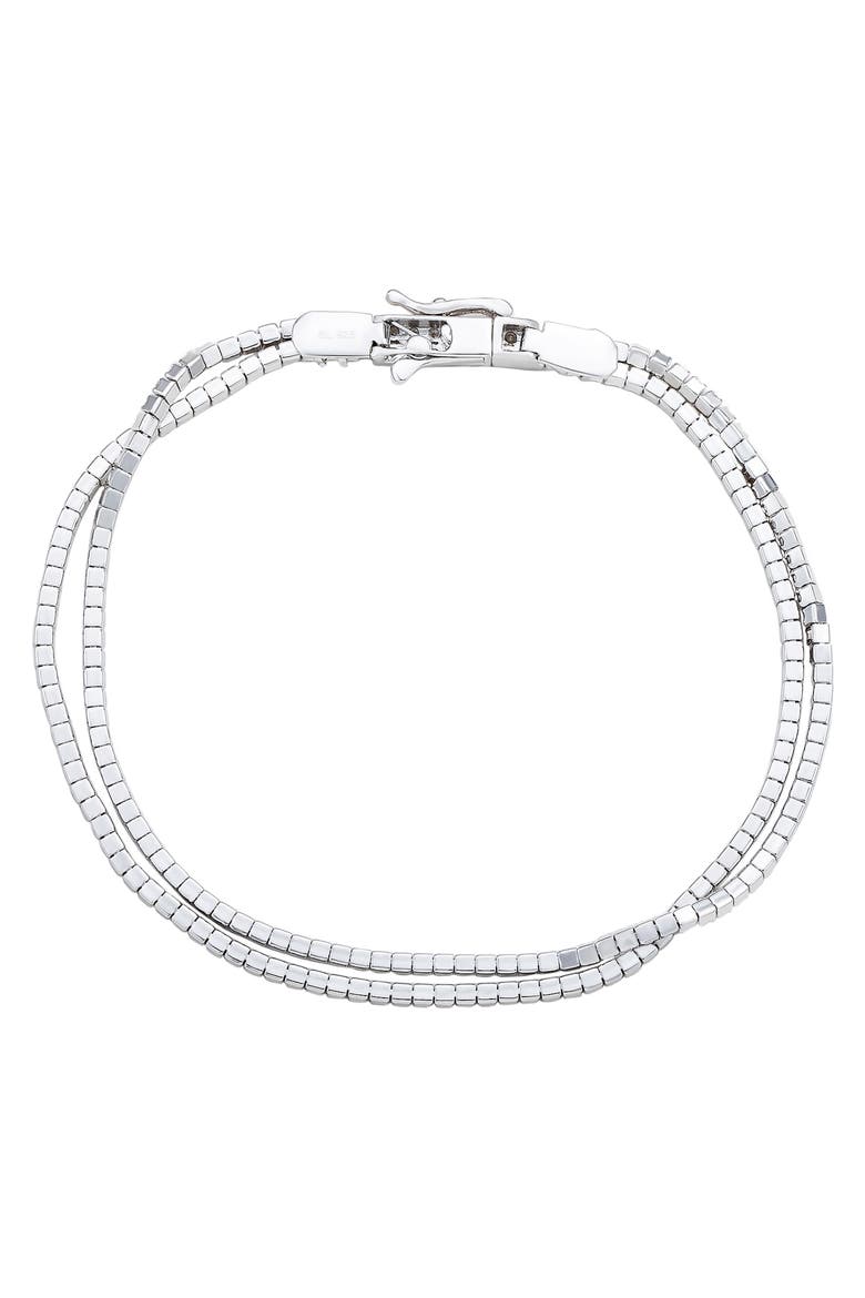 Double Strand Pavé Bracelet, Alternate, color, WHITE