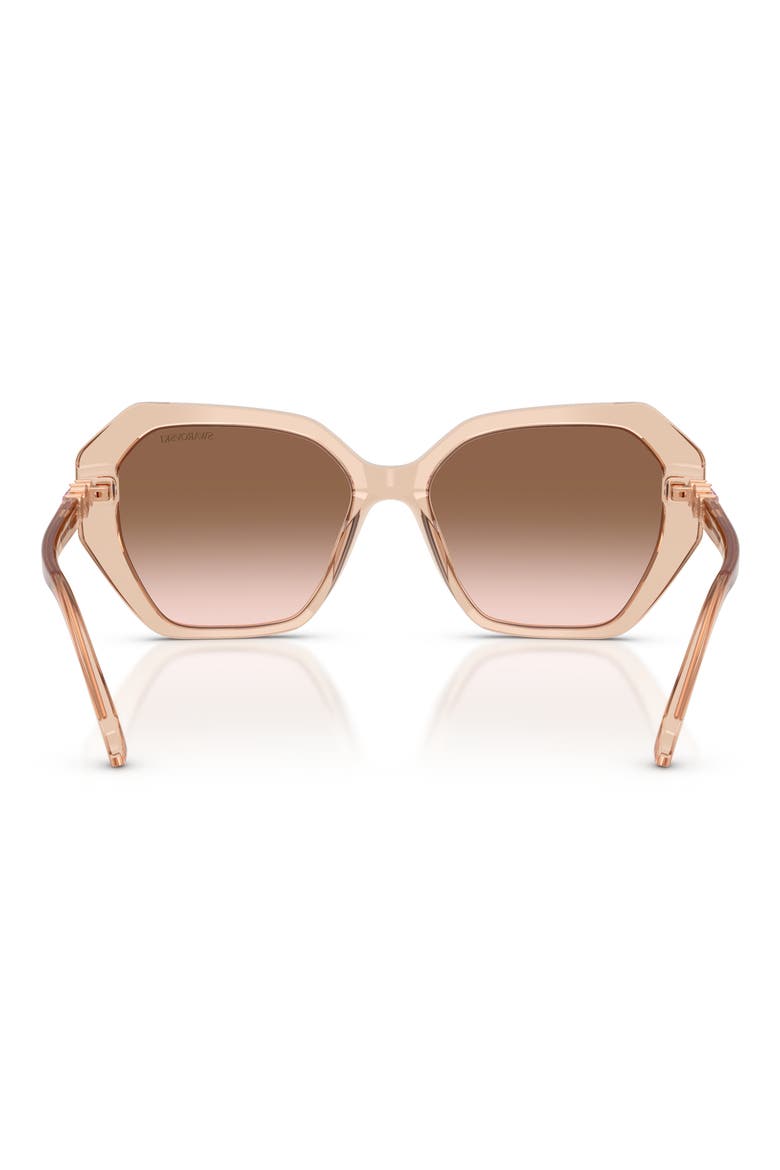 56mm Photochromic Irregular Sunglasses, Alternate, color, TRANSPARENT BEIGE / BROWN