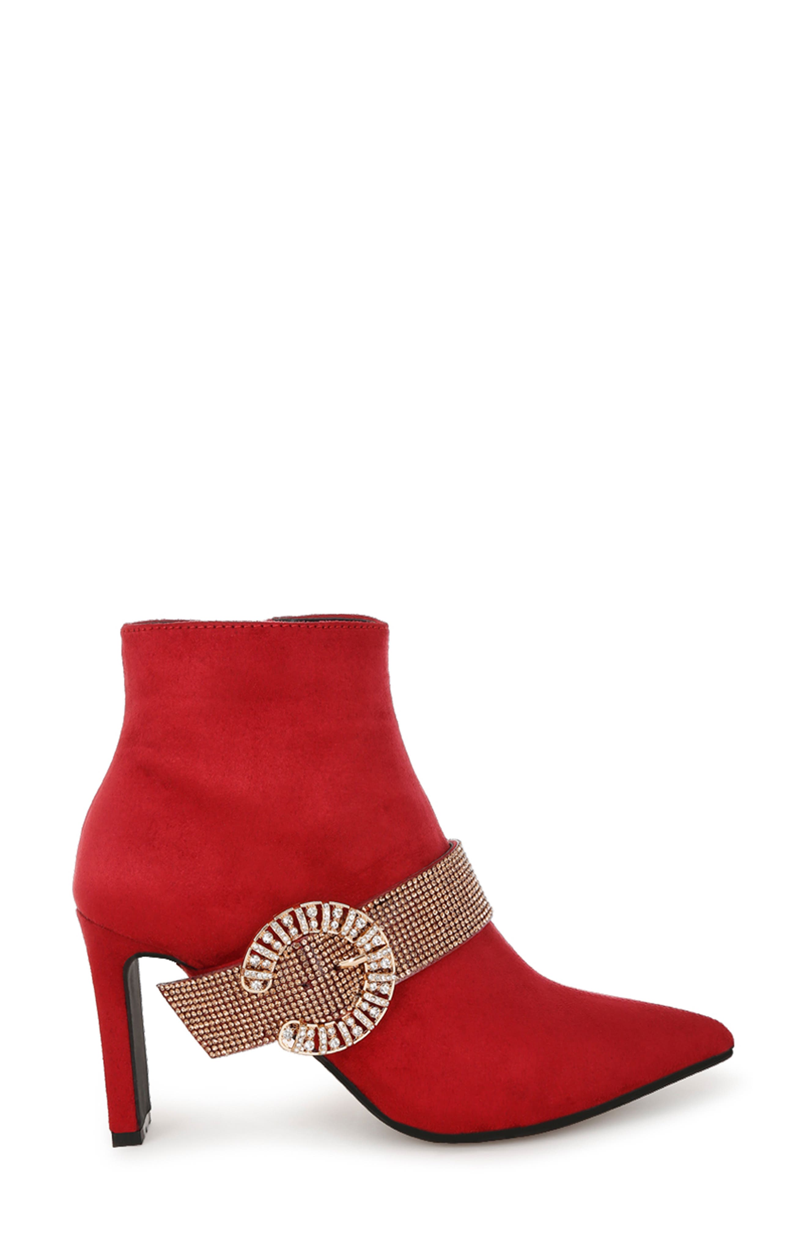 Asagao Water Repellent Bootie, Alternate, color, RED