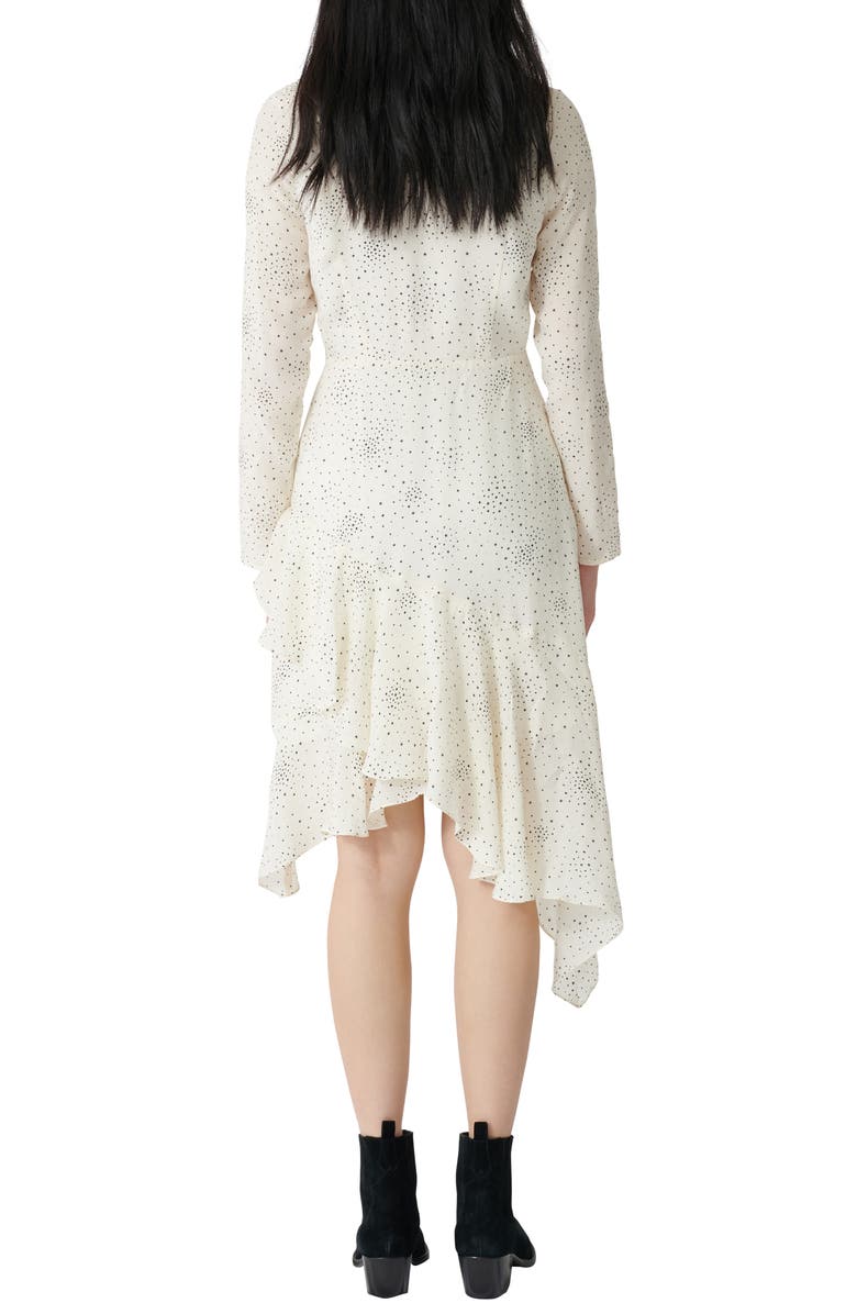 maje Reto Long Sleeve Asymmetrical Dress, Alternate, color, Natural