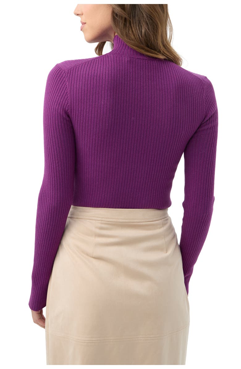 Trina Turk Hempstead Ribbed Turle Neck Sweater, Alternate, color, Geranium