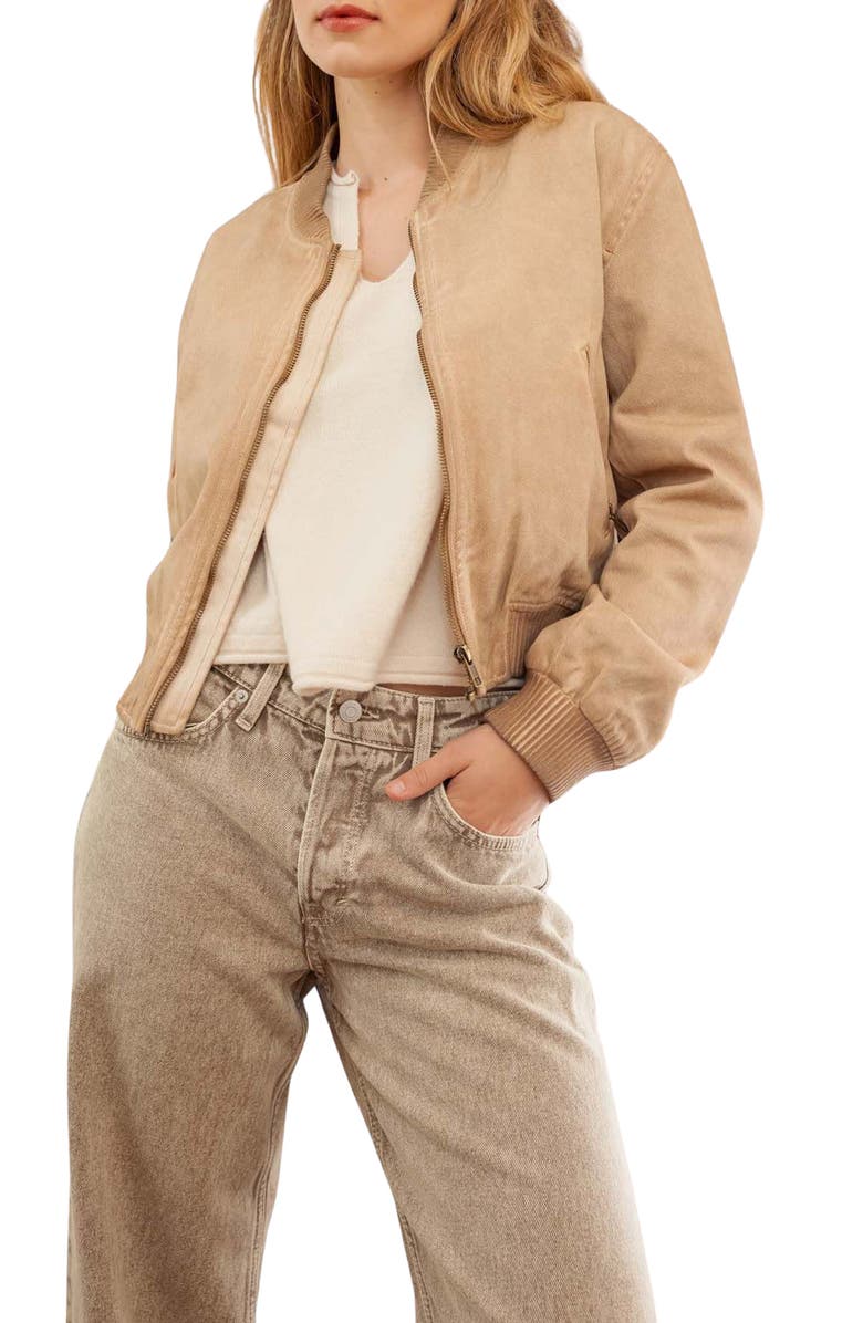 Blu Pepper Cotton Twill Bomber Jacket, Main, color, 