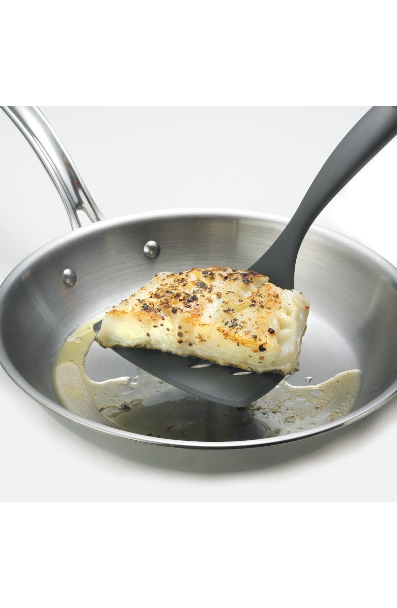 CUISIPRO Fiberglass 11.25-Inch Wide Perforated Turner, Alternate, color, Black