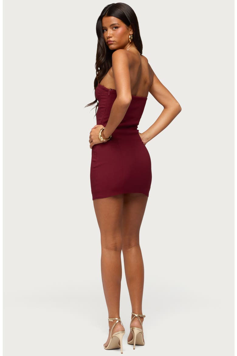 Sirena Strapless Cupped Minidress, Alternate, color, BURGUNDY