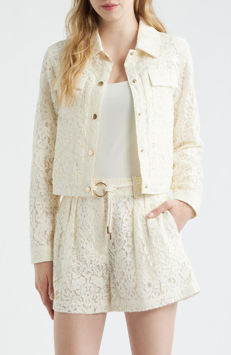 Reiss Lori Lace Jacket, Main, color, White