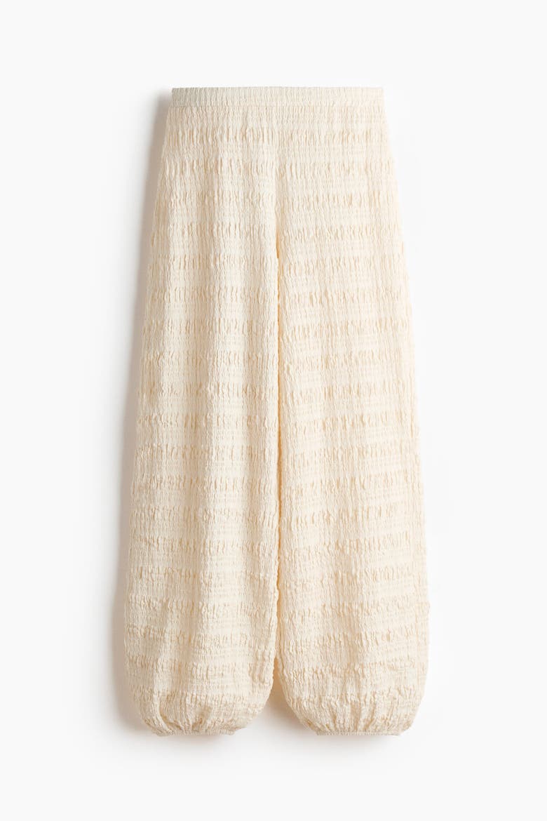Textured Jersey Balloon Trousers, Alternate, color, Ivory