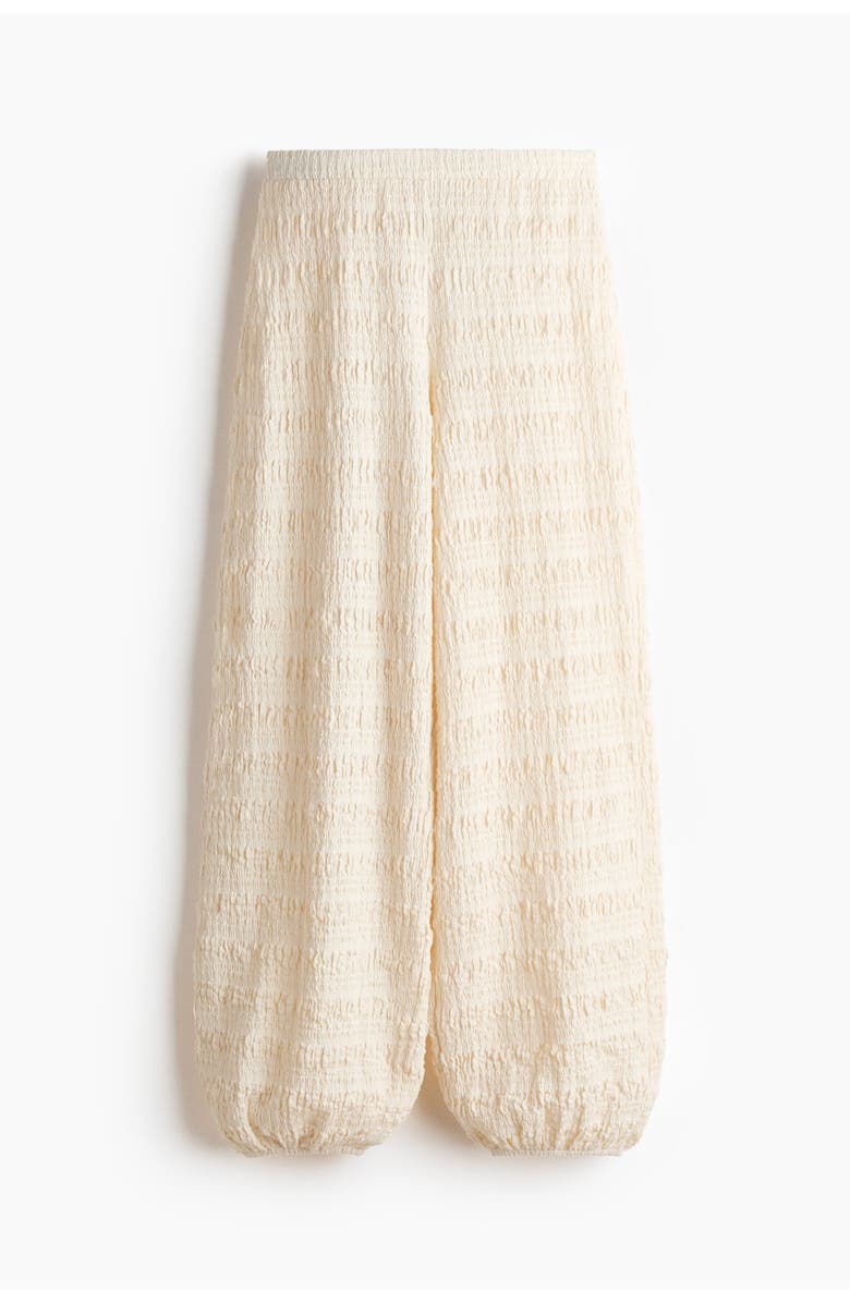 H&M Textured Jersey Balloon Trousers, Alternate, color, Ivory