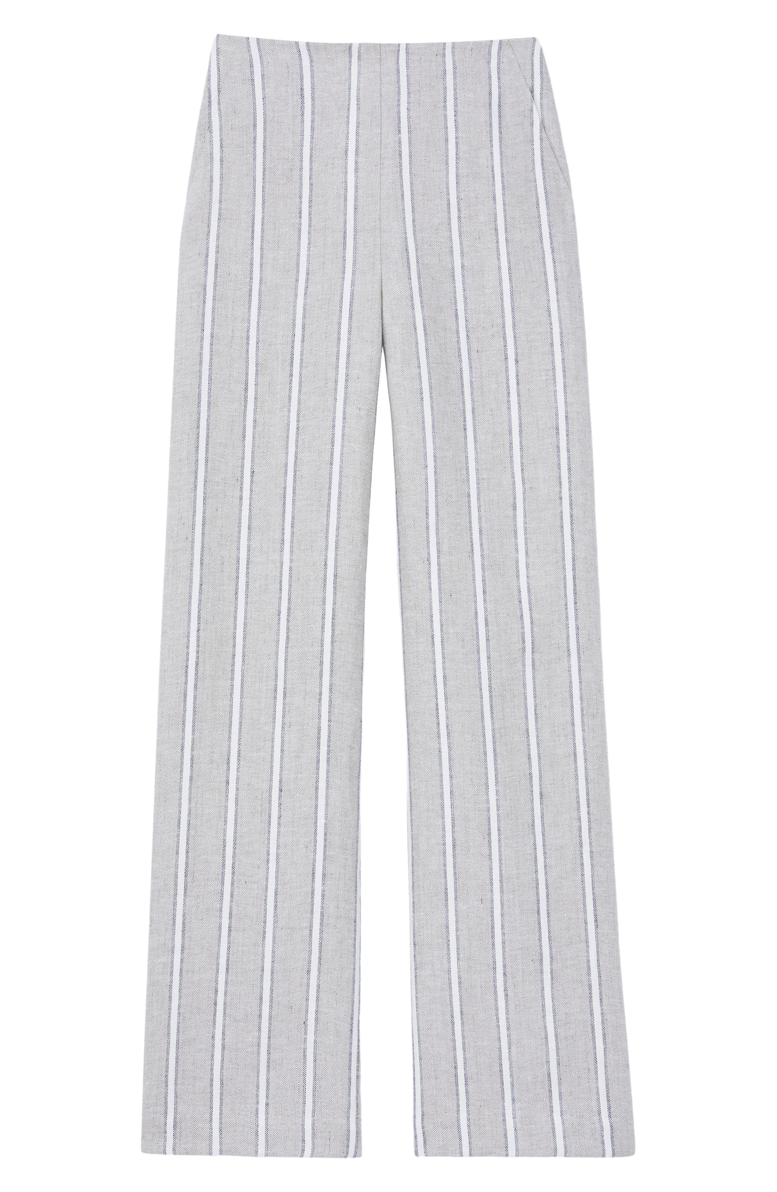 Lafayette 148 New York Sullivan Stripe Linen Wide Leg Trousers (Women ...