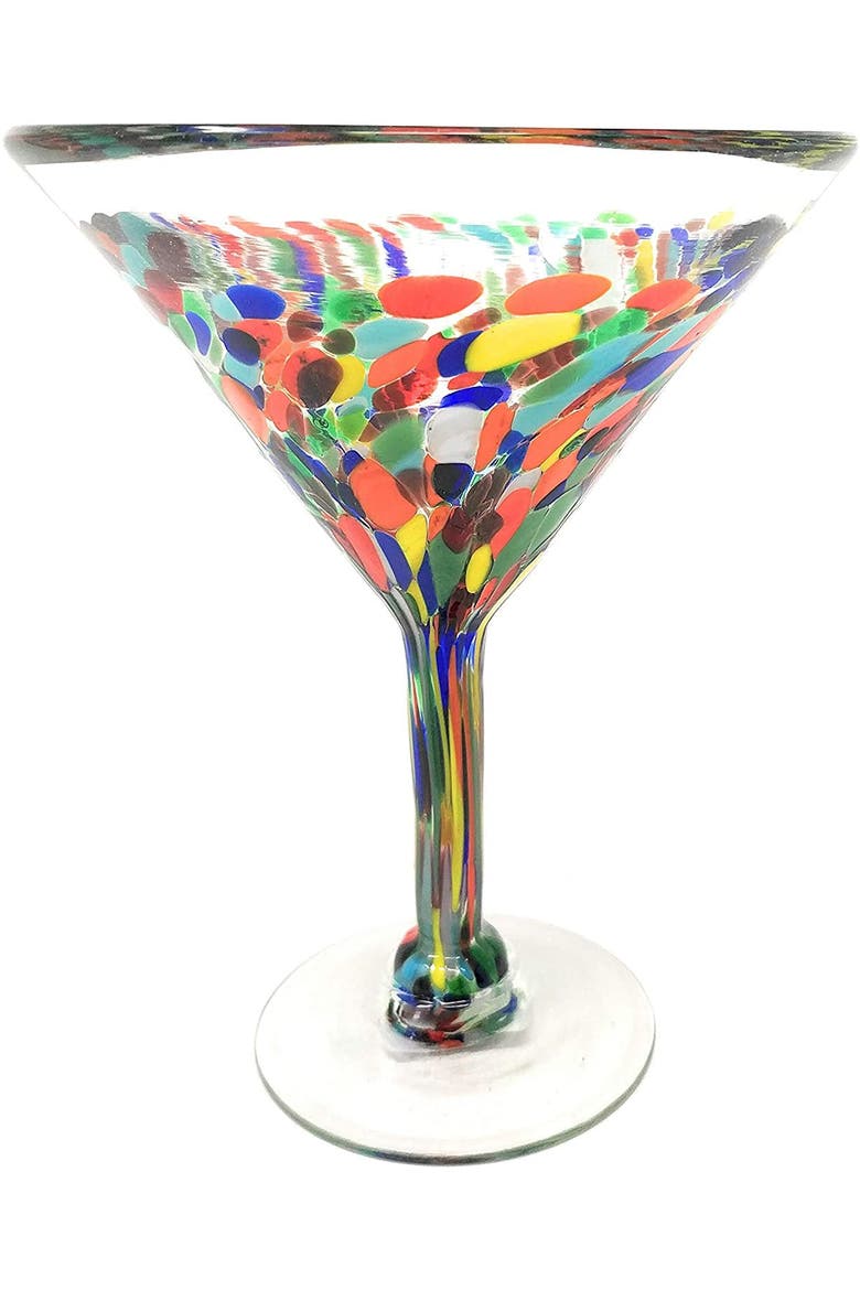 Confetti Carmen Design Modern Margarita Glasses - Set of 4, Alternate, color, Confetti