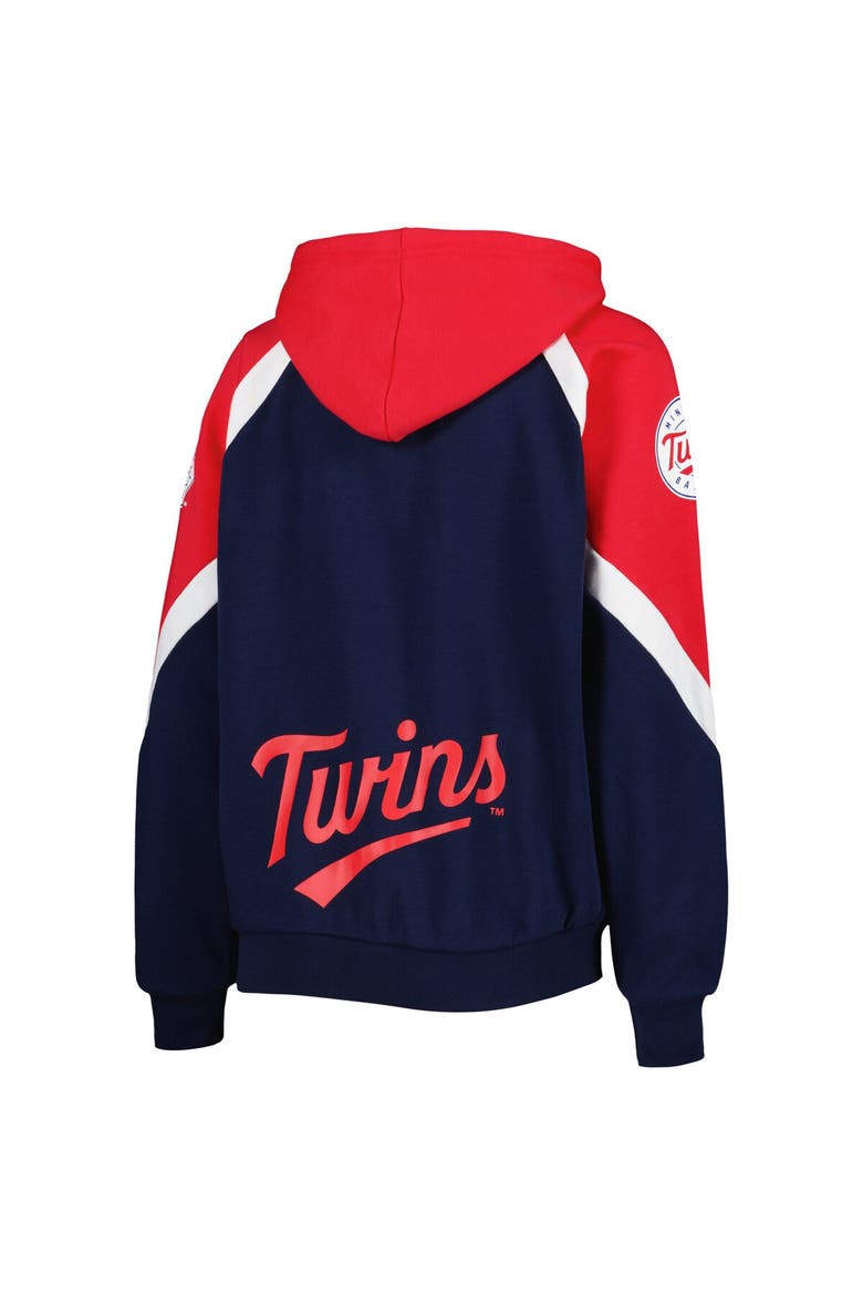 Women's Starter Navy/Red Minnesota Twins Hail Mary Full-Zip Hoodie, Alternate, color, Navy