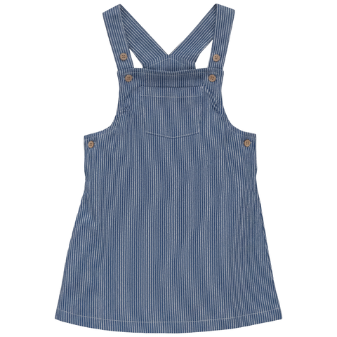 Striped Denim Wide Strap Front Pocket Jumper (Toddler, Little Kid & Big Kid)
