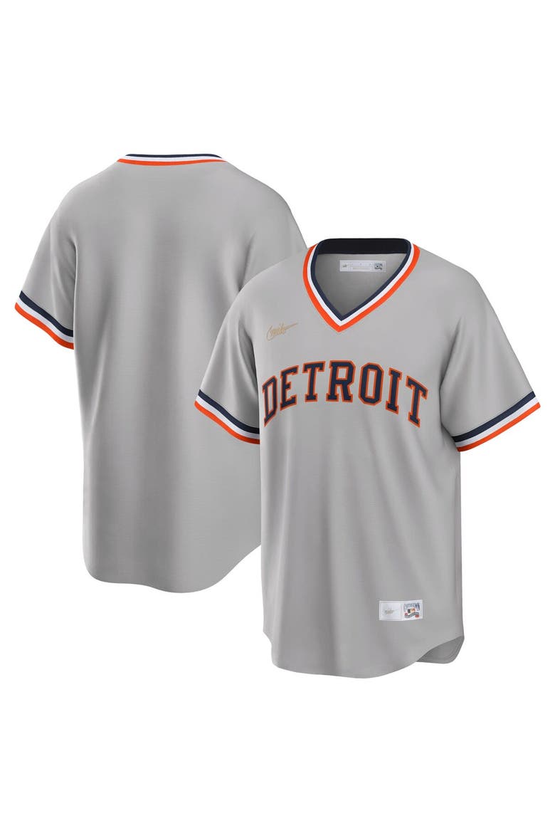 Men's Nike Gray Detroit Tigers Road Cooperstown Collection Team Jersey, Main, color, Gray