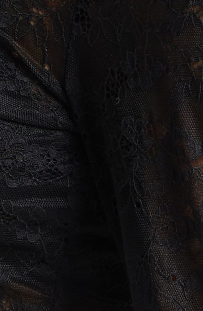 Alice + Olivia Taeyn Lace Bodysuit, Alternate, color, Black