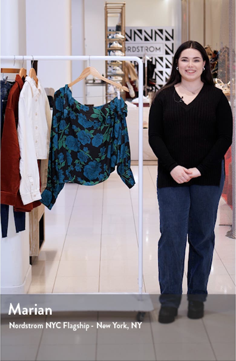 These Nights Floral One-Shoulder Satin Top, sales video thumbnail